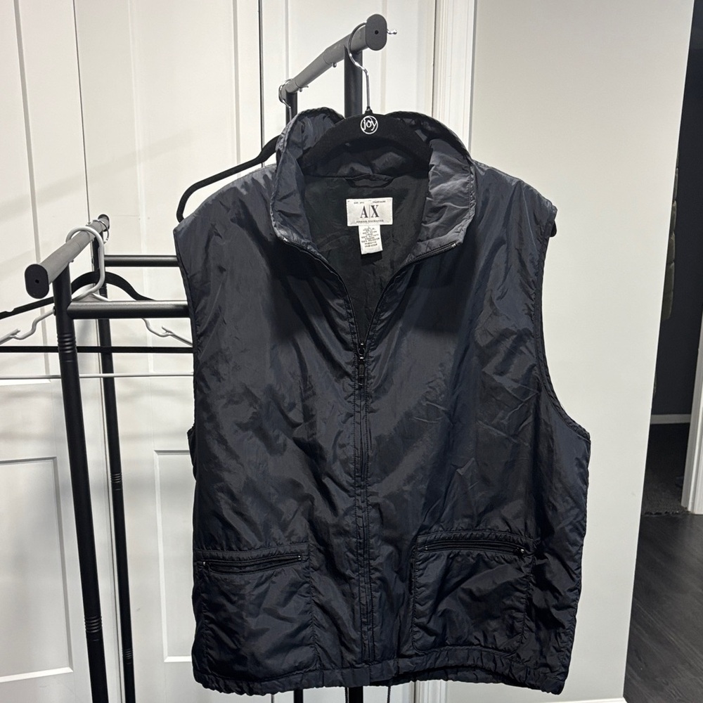 Armani Exchange Midnight Black Quilted Vest